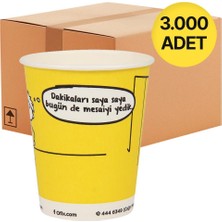 Ofix Karton Bardak Özel Baskılı 7 Oz 180 ml 3000 Adet - Sarı - 1 Koli