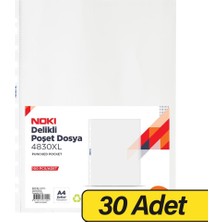 Noki 4830XL Delikli Poşet Dosya A4 55 Mikron - 100'LÜ x 30 Adet