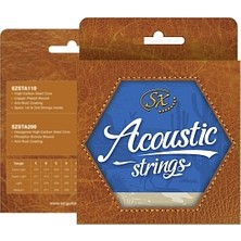 Sx Phosphor Bronze Wound Hexagonal High-Carbon Steel Core Anti-Rust Coating Akusik Gitar Teli (10-47)
