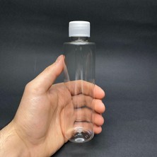 Renas Store 150 cc Şeffaf Silindir Küt Boyunlu Plastik Şişe - Beyaz Plastik Kapaklı- 150ML Pet Şişe x 10 Adet