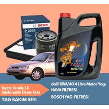 Ozmparts Toyota Corolla 1.6 Enjeksiyonlu Efsane Kasa Periyodik Bakım Seti Doill 10W40 4l Motor Yağı | Bosch Yağ Filtresi | Yerli Hava Filtresi | Yağ Bakım Paketi