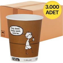 Ofix Karton Bardak Özel Baskılı 7 Oz 180 ml 3000 Adet - Kahverengi - 1 Koli