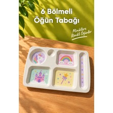 Wumboo 6 Bölmeli Melamin Çocuk Tabağı-Mama Tabağı-Ekstra Dayanıklı Bpa Free Beslenme Tabağı- Unicorn
