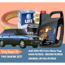 Ozmparts Tofaş Doğan Slx Periyodik Bakım Seti Doill 20W50 4l Motor Yağı | Orijinal Ufı Yağ Filtresi | Benzin Filtresi | Hava Filtresi | Yağ Bakım Paketi