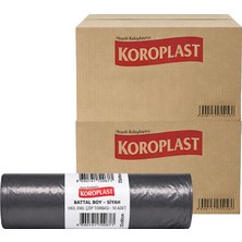 Koroplast Eko Endüstriyel Çöp Poşeti Battal Boy 72 x 95 cm 10 Adet x 40 Rulo - Siyah (2 Koli)