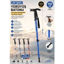 Wolawood Profesyonel LED Işıklı Anti/şok Ayarlanabilir Teleskopik Yürüyüş Batonu & Ergonomik Tutma Saplı, Trekking, Doğa Yürüyüşü, Kamp, Dağcılık, Outdoor Spor Bastonu