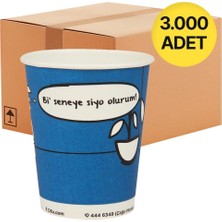 Ofix Karton Bardak Özel Baskılı 7 Oz 180 ml 3000 Adet - Mavi - 1 Koli