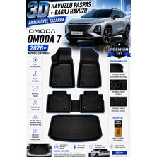 PINUKS Omoda Omoda 7 Ust 2026 Model Uyumlu 3D Araca Özel Havuzlu Paspas+Bagaj Havuzu Birebir Uyum-Hediyeli