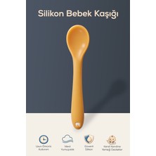 Wumboo Yumuşak Uçlu , Dişlik Özellikli Silikon Mama Kaşığı - Ek Gıda Geçiş Kaşığı -Beslenme Kaşığı-Turuncu