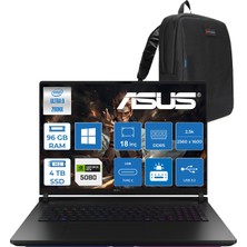 Asus Rog Strix Scar G18 G835LWG-SA375 Ultra 9-290HX Plus Aı 96GB Ddr5 4tb SSD 16GB/RTX5080 175W 18-Inch 2.5k (2560 x 1600, Wqxga) 240Hz Mini LED WINDOWS11HOME Gaming ZWSA375H47+ZETTAÇANTA