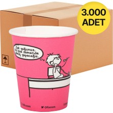 Ofix Karton Bardak Özel Baskılı 7 Oz 180 ml 3000 Adet - Fuşya - 1 Koli