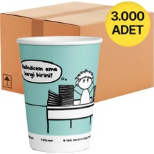 Ofix Karton Bardak Özel Baskılı 7 Oz 180 ml 3000 Adet - Su Yeşili - 1 Koli