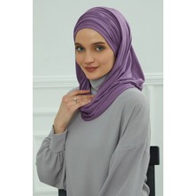 Aisha's Design Büzgülü Penye Boneli Şal,BT-1,Mor 2