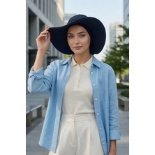Aisha's Design Çıkarılabilir Arkası Fiyonklu Şapkalı Penye Bone Türban,S-4,Lacivert
