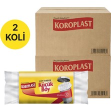 Koroplast Standart Çöp Poşeti Küçük Boy 40 x 50 cm 30 Adet x 50 Rulo - Beyaz (2 Koli)