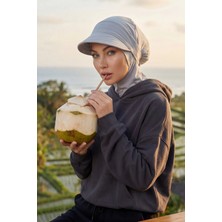 Aisha's Design Çıkarılabilir Siperlikli Tesettür Bone,Gri 2,B-82