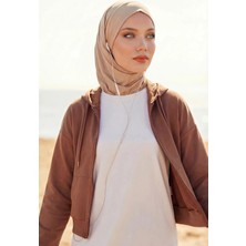 Aisha's Design Boyun Kapatıcı Özellikli ve Kulaklık Girişli Penye Bone,B-94,Sütlü Kahve