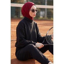 Aisha's Design Boyun Kapatıcı Özellikli ve Kulaklık Girişli Penye Bone,B-94,Bordo