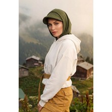 Aisha's Design Siperlik ve Kapatıcı Özellikli Penye Kadın Hazır Bone,B-88P,Haki