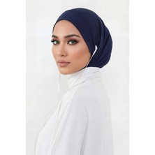 Aisha's Design Boyun Kapatıcı Özellikli ve Kulaklık Girişli Penye Bone,B-94,Lacivert