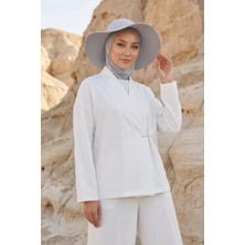 Aisha's Design Çıkarılabilir Arkası Fiyonklu Şapkalı Ninja Bone Türban,S-5,Gri 2