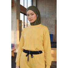 Aisha's Design Boyun Kapatıcı Özellikli ve Kulaklık Girişli Penye Bone,B-94,Haki