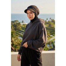 Aisha's Design Çıkarılabilir Siperlikli Tesettür Bone,Siyah,B-82