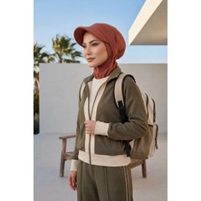 Aisha's Design Çıkarılabilir Siperlikli Tesettür Bone,Tarçın,B-82