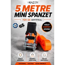 KAZEN 5 Metre Gırgırlı Cırcırlı Mini Spanzet Gerdirme Halatı Tüv GS Sertifikalı