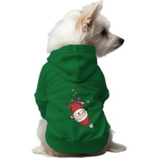 Renas Store Kedi ve Köpek Kıyafeti & Elbisesi Yeşil Hoodie Ters Noel M