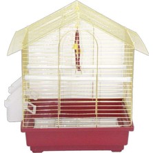 Renas Store Dayang Iki Kapılı Çatılı Muhabbet Kuşu Kafesi 30X23X39 cm