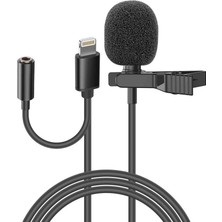 Renas Store Rampage Snopy SN-MTK35 Siyah Lightning Tik-Tok Akıllı Telefon Kulaklık Çıkışlı Yaka Mikrofonu
