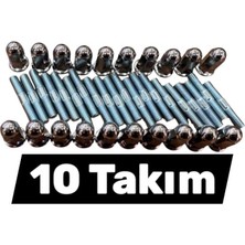 Motobisavm Egsoz Saplama ve Somun [takım]  Cg - 6 mm - 10 Set