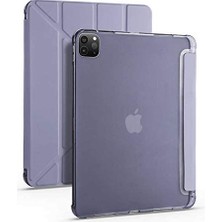Renas Store Zore Apple ile Uyumlu iPad Pro 11 2020 (2.nesil) Kılıf Tri Folding Kalem Bölmeli Standlı Kılıf Mor
