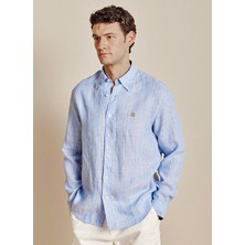 Brooks Brothers Açık Mavi Erkek Düğmeli Regular Fit Çizgili Gömlek BBSS26MSH014