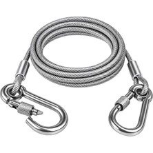 Sunup SN-38106 2 Metre Çelik Köpek Bağlama Halatı Kilitli Karabina Pvc Kaplamalı