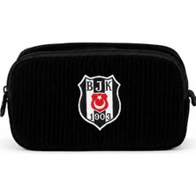 Çocuk Erkek Siyah Okul Kalem Çantası Iki Gözlü Logo Baskılı