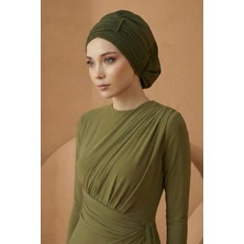 Aisha's Design Pileli Tasarım Şifon Hazır Türban,HT-107,HT-107,Haki Yeşili