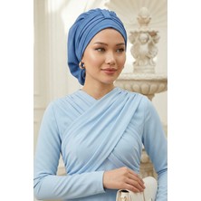 Aisha's Design Pratik Kullanışlı Hazır Türban,Mavi,HT-90