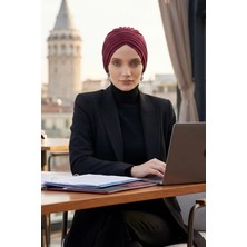 Aisha's Design Pileli Penye Bone,B-13,Bordo