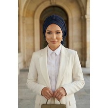 Aisha's Design Pratik Kullanışlı Hazır Türban,Lacivert,HT-90