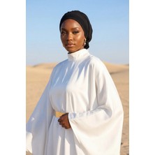 Aisha's Design Dikişli Pileli Hazır Türban,Siyah,HT-31A