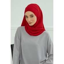Aisha's Design Pileli Tasarım Şal,Kırmızı,CPS-93