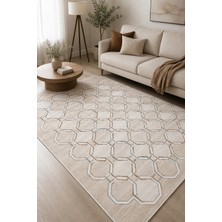 Pelura Halı Geometrik Desenli Dekoratif Kaymaz Taban Yıkanabilir Salon Halısı