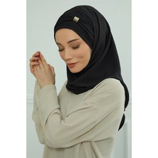 Aisha's Design Aksesuar Detaylı Pratik Şal,Siyah,CPS-94