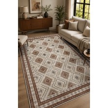 Pelura Halı Dijital Baskılı Kilim Desen Dekoratif Kaymaz Taban Yıkanabilir Halı Yolluk