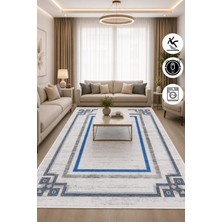 Pelura Halı Dijital Baskılı Dekoratif Kaymaz Taban Yıkanabilir Çerçeveli Halı Salon Halısı Yolluk Mutfak Halısı