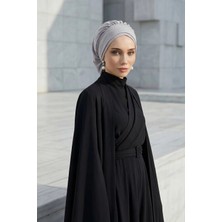 Aisha's Design Pileli Hazır Türban,Gri,HT-91