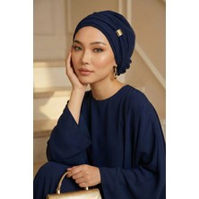 Aisha's Design Aksesuarlı Şifon Hazır Türban,HT-95S,HT-95S,Lacivert