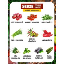 Bemy Ticaret Dünyam 10 Çeşit Sebze Tohum Paketi 1000 Tohum